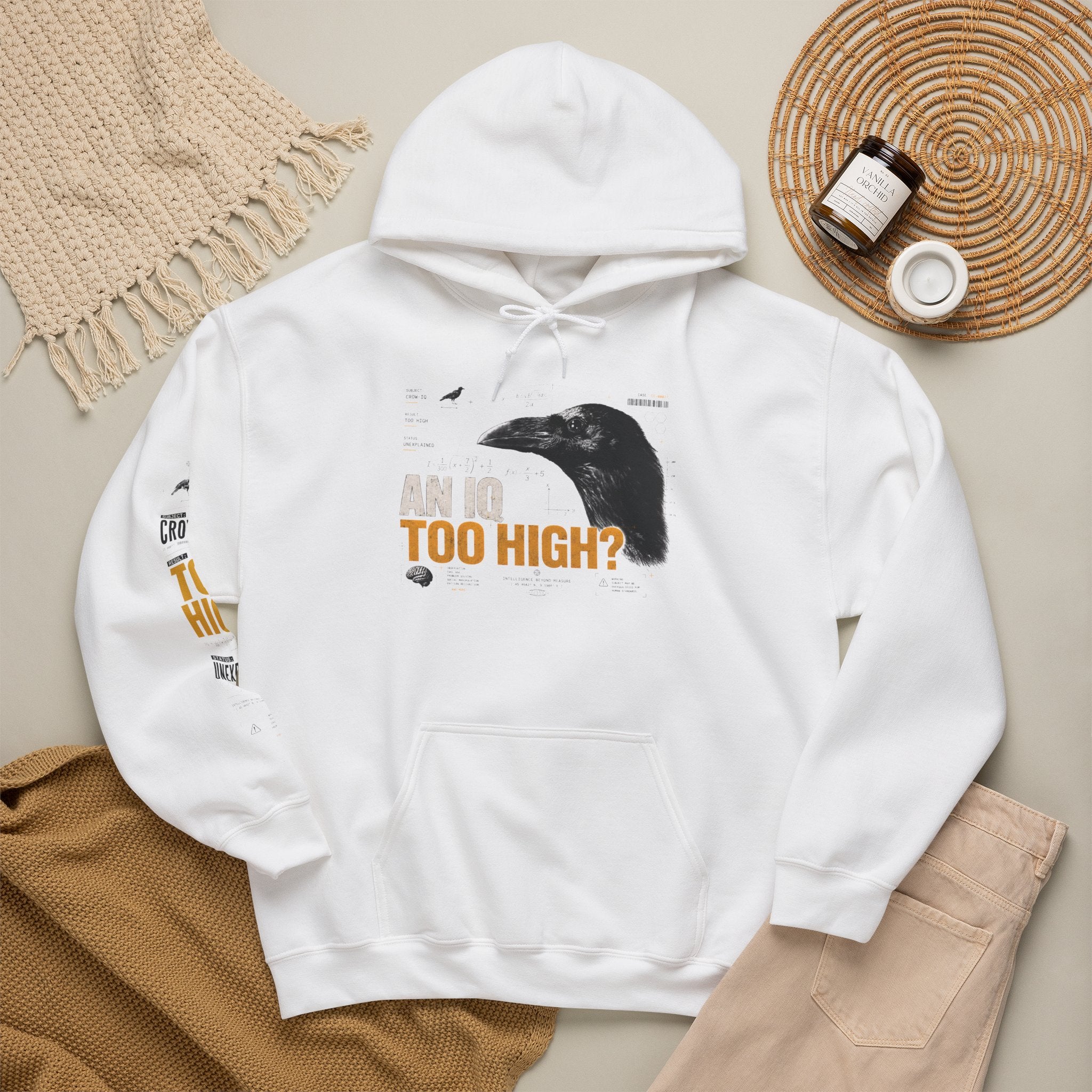 AN IQ TOO HIGH? Crow IQ Graphic Hoodie